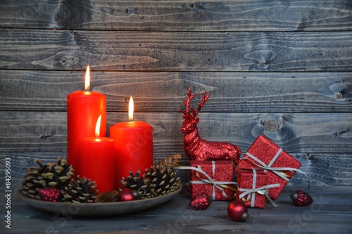 Weihnachtskarte - rote Kerz...