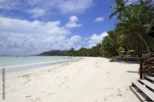 Fototapeta Naklejka Na Ścianę i Meble -  Beach Cote DOr near the hotel Paradise Sun Hotel Seychelles.