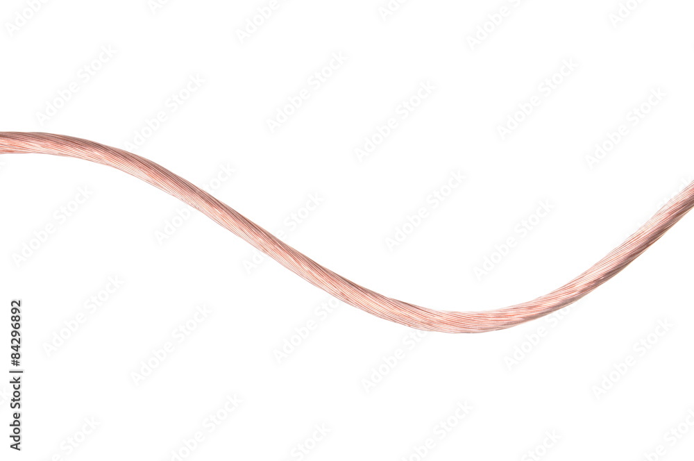 Copper wire line isolated on white background Copper wire line isolated on white background