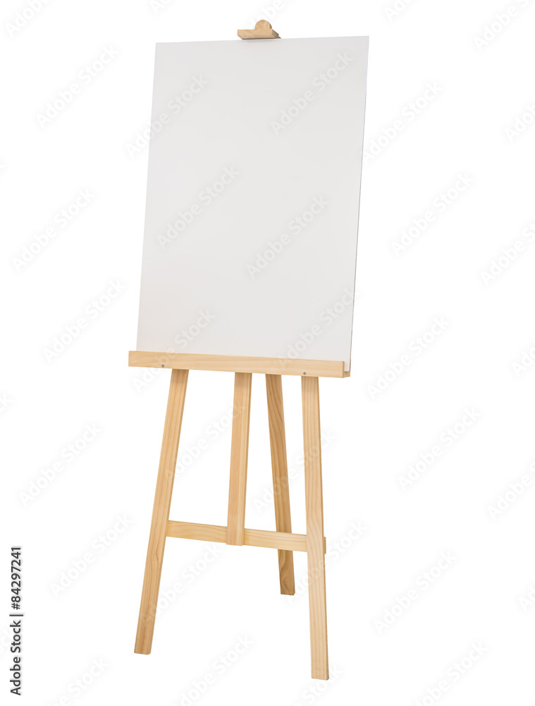 Painting stand wooden easel with blank canvas poster sign board Stock Photo  | Adobe Stock