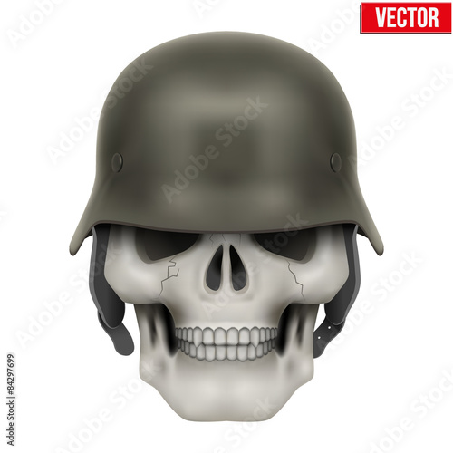 Human skulls with German Army helmet