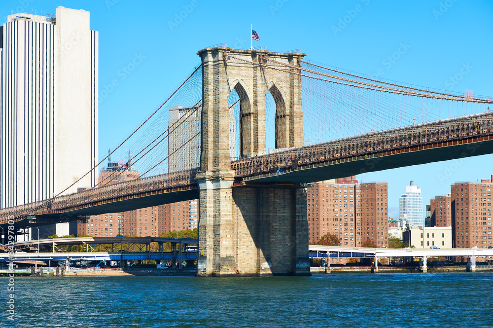 Obraz premium Lower Manhattan skyline view from Brooklyn