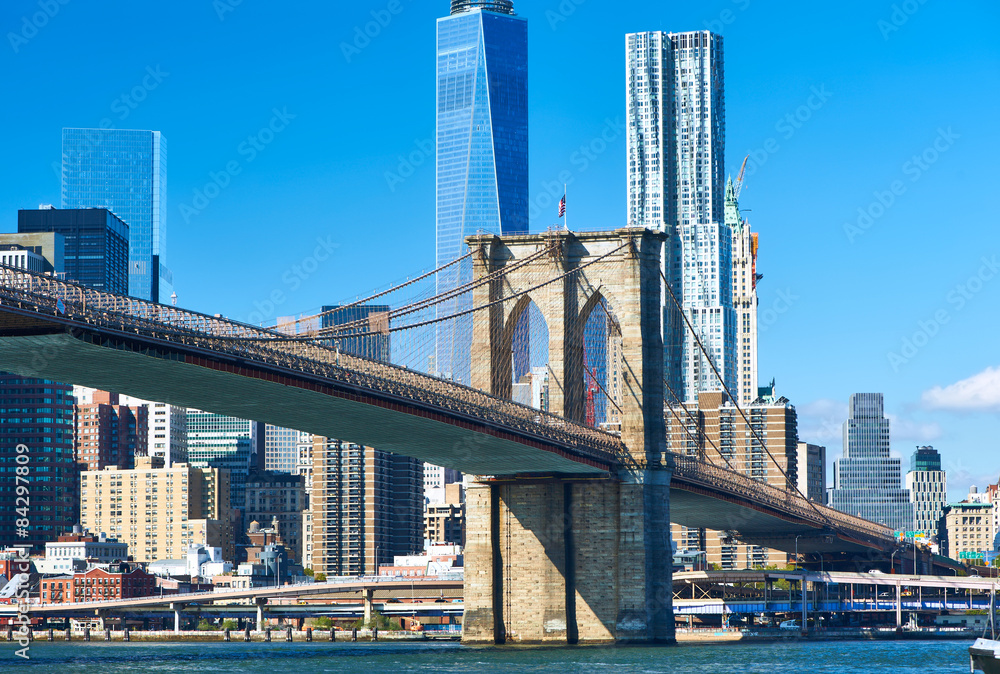 Obraz premium Lower Manhattan skyline view from Brooklyn