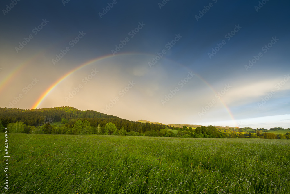 rainbow after storm Stock Photo | Adobe Stock