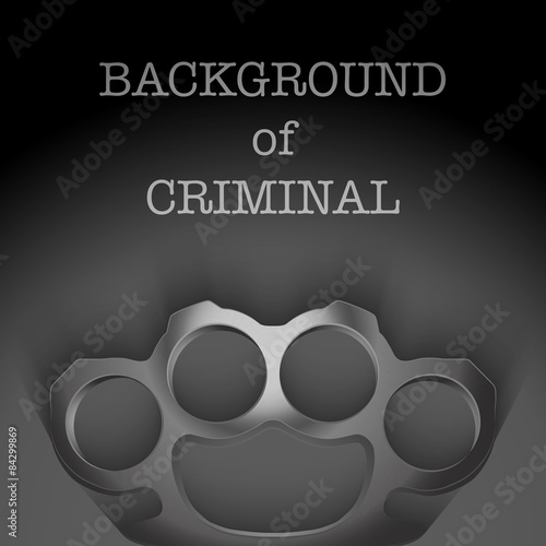 Background of Metal Brassknuckles. Vector illustration.