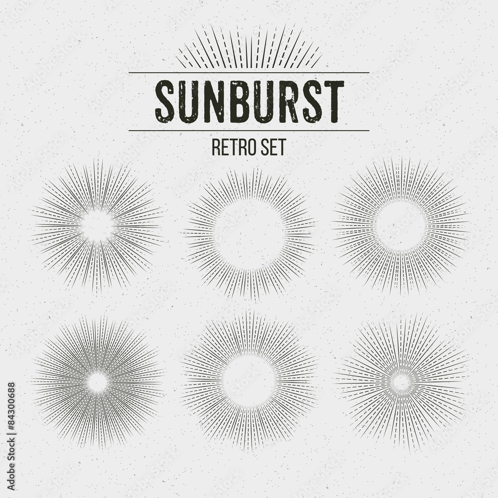 Set of Retro Sun burst shapes. Vector illustration Set of Retro Sun burst shapes. Vector illustration