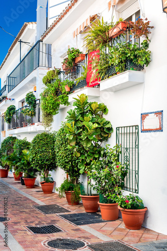 Picturesque street of Rancho Domingo. Malaga, Spain
