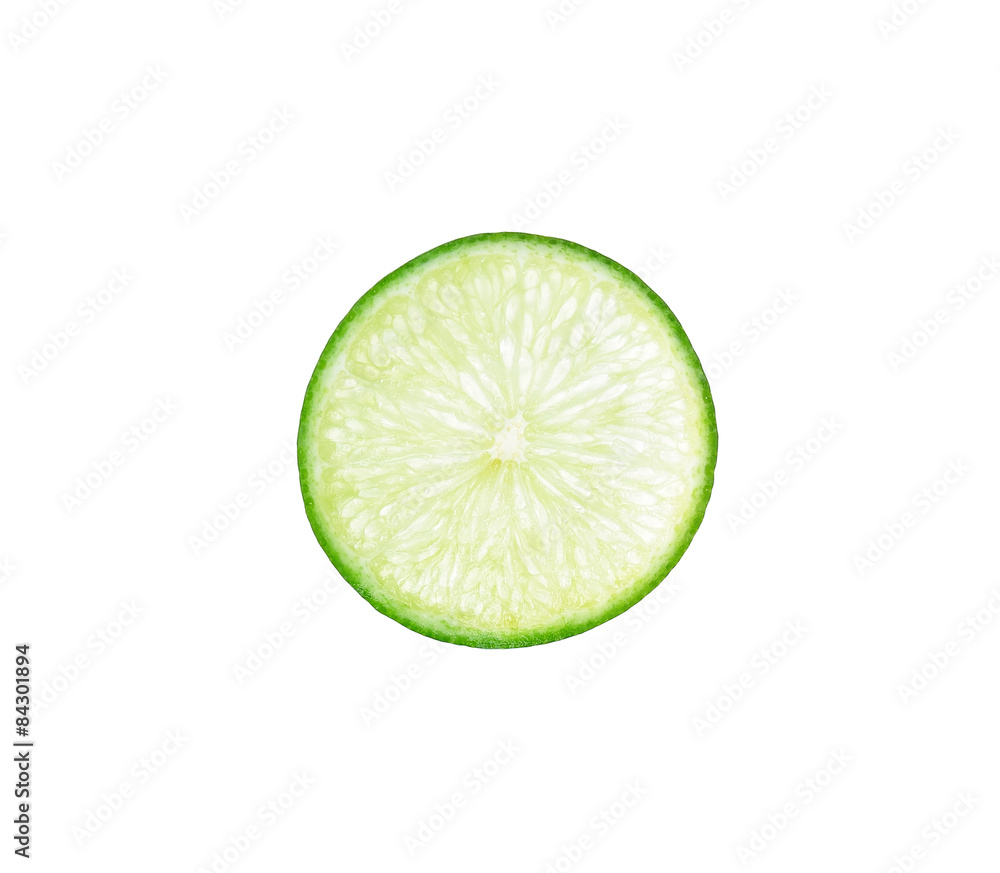 Slice lime isolated on the white background Slice lime isolated on the white background