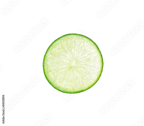 Slice lime isolated on the white background
