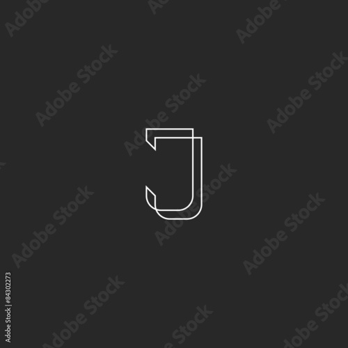 Letter J logo monogram, modern style design element