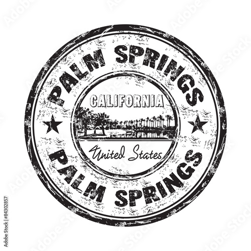 Palm Springs grunge rubber stamp © Oxlock