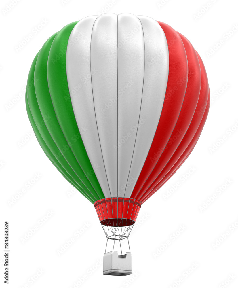 Fototapeta premium Hot Air Balloon with Italian Flag (clipping path included)