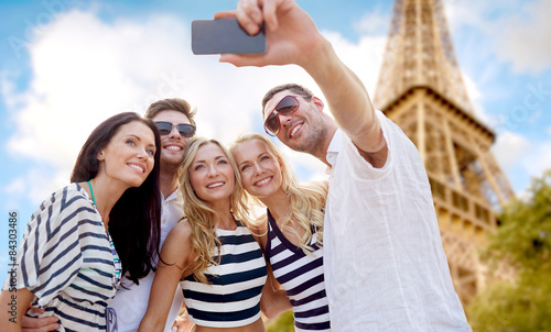 friends taking selfie with smartphone