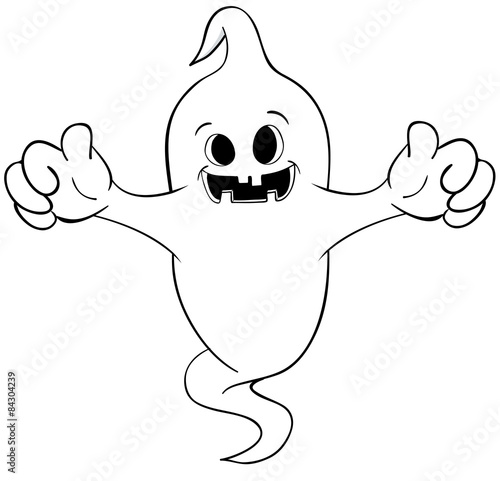 Lustiger Halloweengeist Ausmalbild