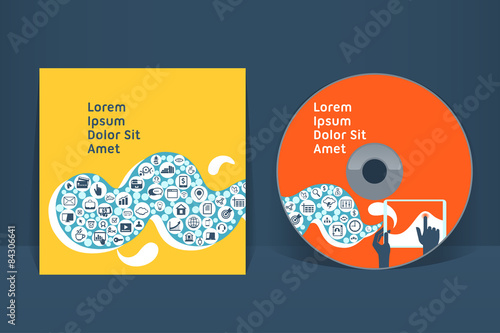 CD cover design template. EPS 10 vector, transparencies used