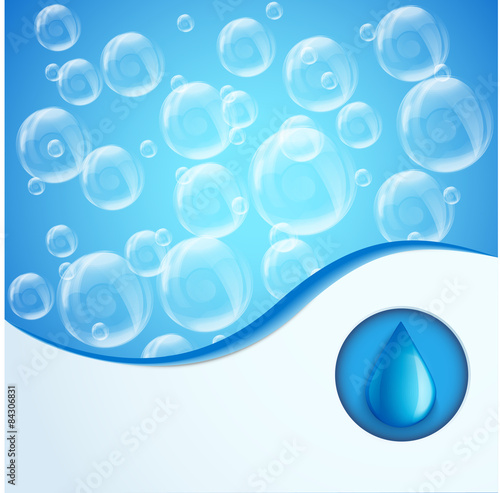 SPA aqua jacuzzi background with soap bubbles