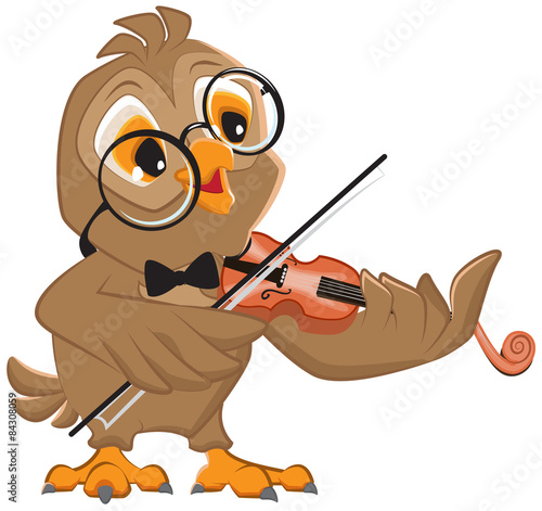 Owl plays the violin