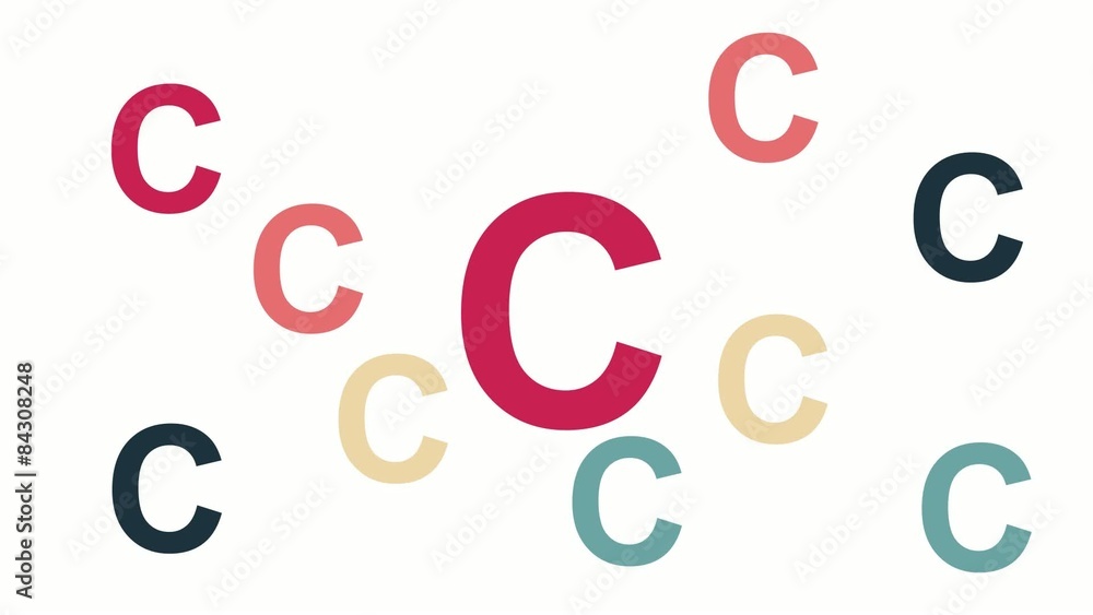 Bunter Buchstabe C ploppt auf Bunter Buchstabe C ploppt auf