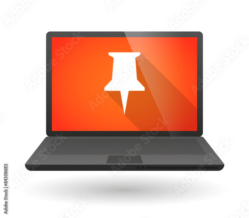 Laptop icon with a pushpin
