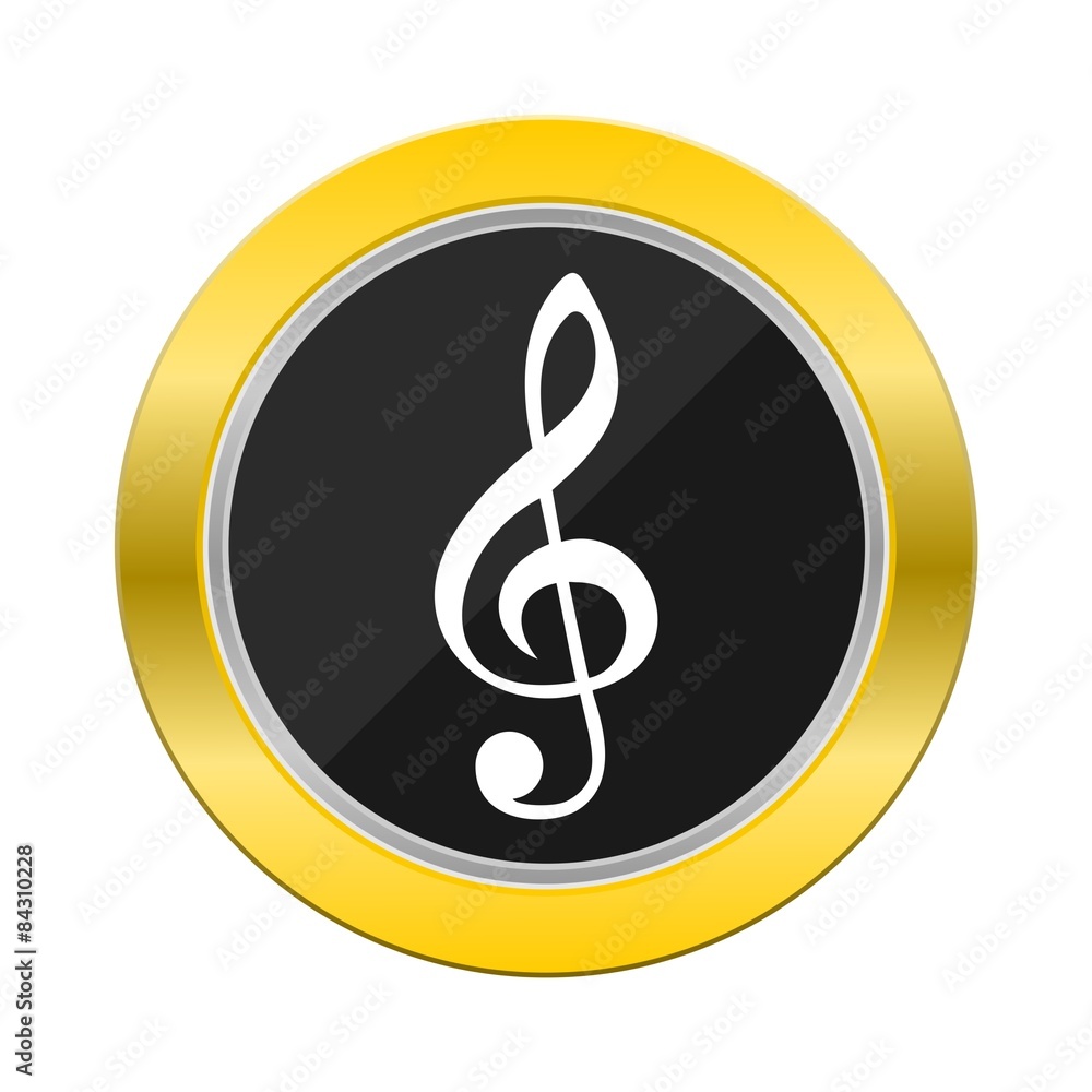 Treble Clef Yellow Button Treble Clef Yellow Button