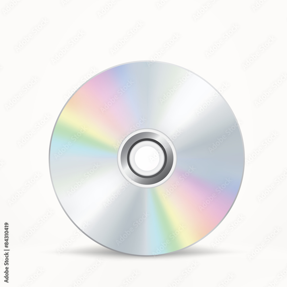The CD-DVD disc on the white background The CD-DVD disc on the white background