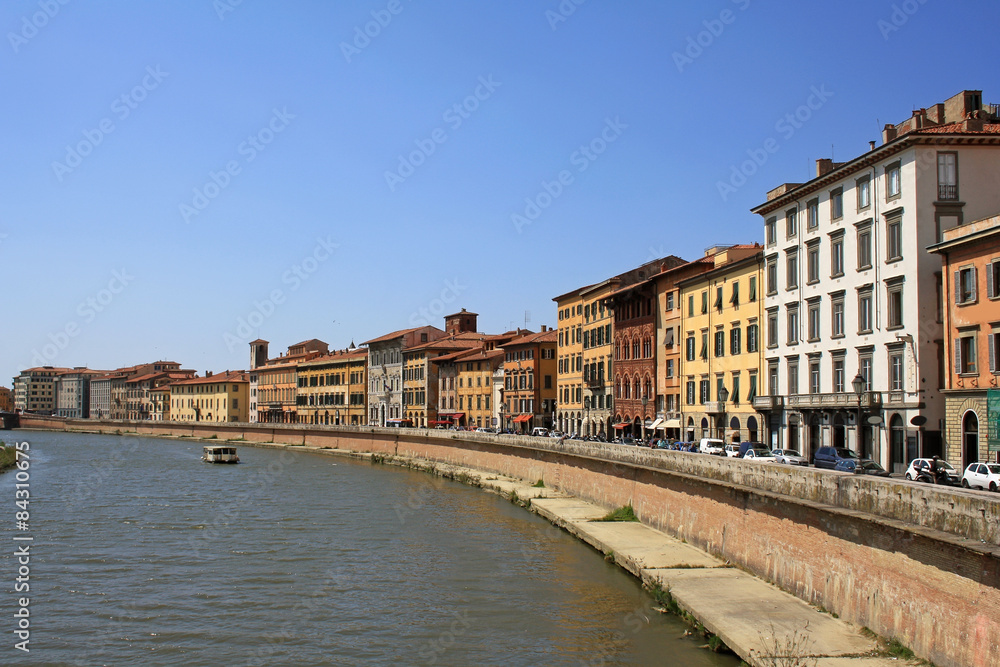 Arno river bank in Pisa