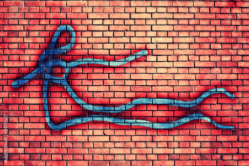 Ebola painted on brick wall photo