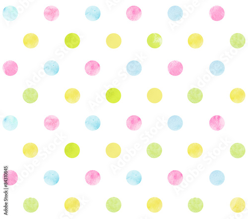 Colorful dotted seamless watercolor pattern