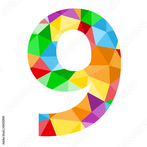 VECTOR POLYGON PATTERN NUMBER ICONS “9”