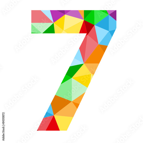 VECTOR POLYGON PATTERN NUMBER ICONS “7”