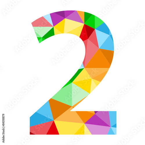 VECTOR POLYGON PATTERN NUMBER ICONS “2"