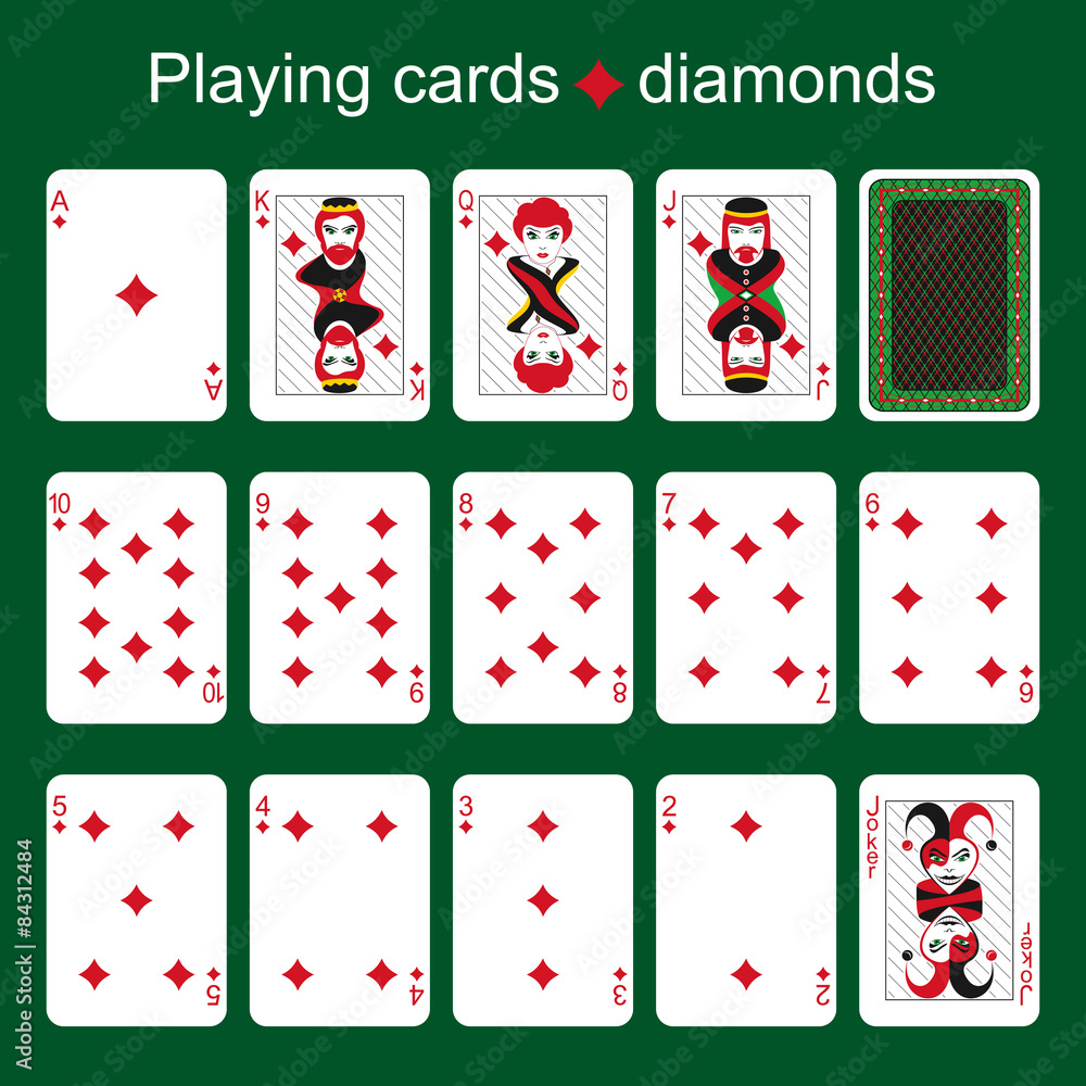 Playing cards. Diamonds Playing cards. Diamonds