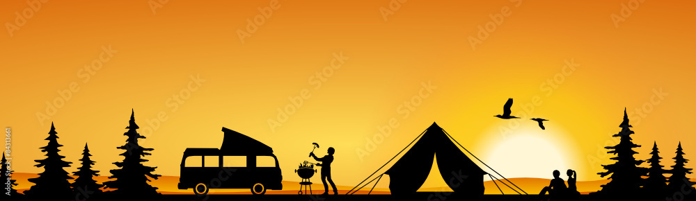 Camping im Sommer