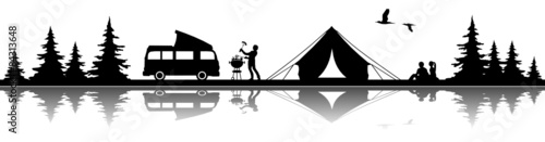 Silhouette Camping