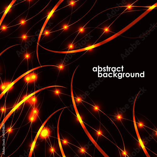 Abstract background in the futuristic design, lines with a glow