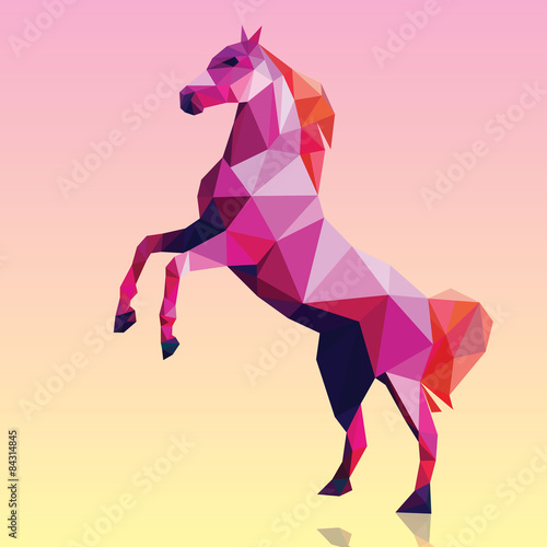 Horse polygonal geometric, pattern design, vector illustration