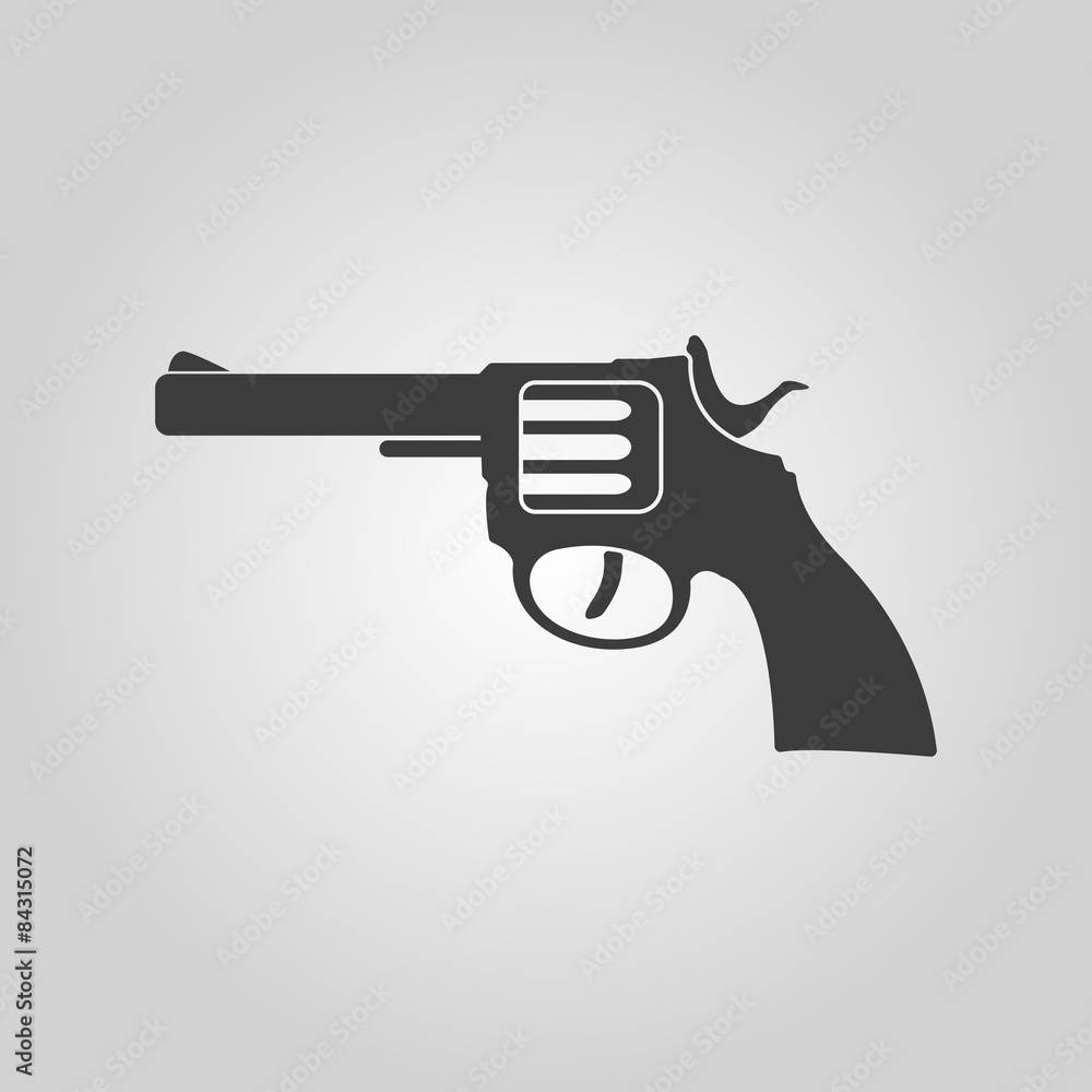 The revolver icon. Gun and weapon symbol. Flat The revolver icon. Gun and weapon symbol. Flat