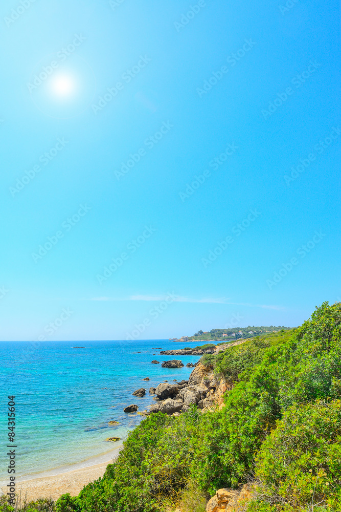 clear sky over Alghero shoreline clear sky over Alghero shoreline