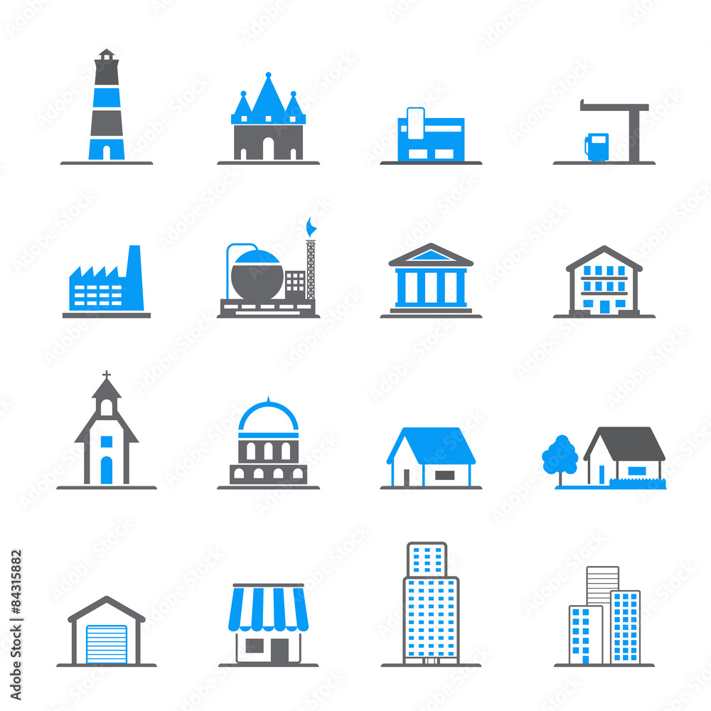 Buildings Icon set Buildings Icon set