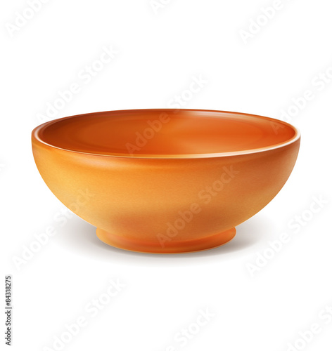 vector object - an orange plate / bowl (isolated)