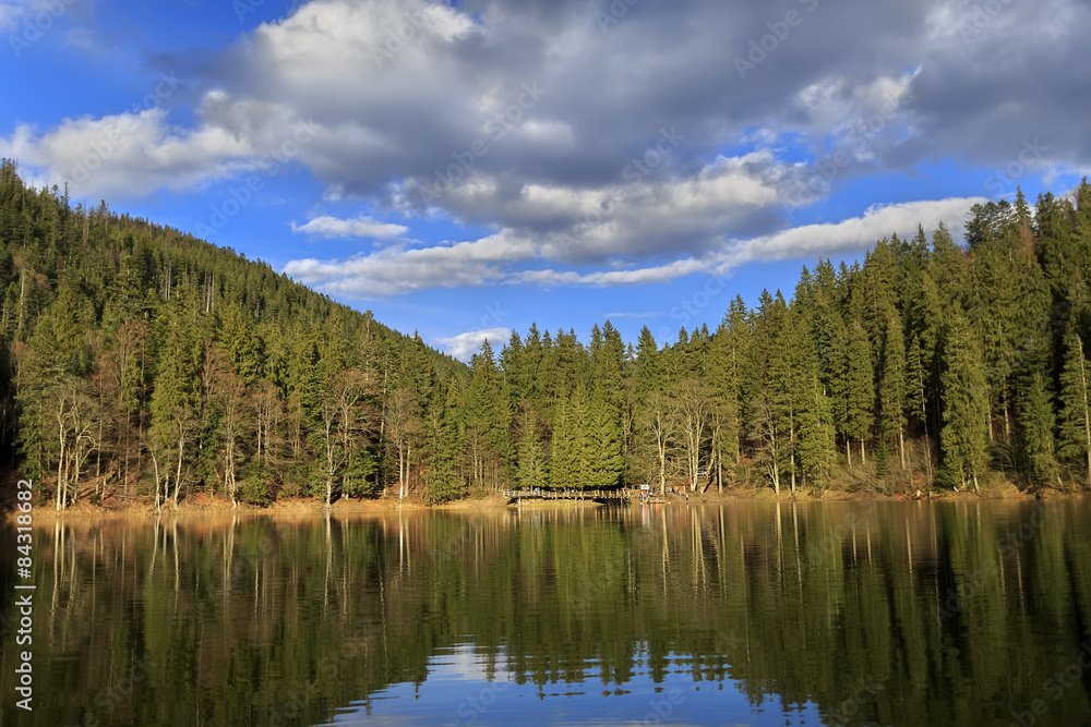 Synevyr lake - deepest in the Urainian carpathian mountains