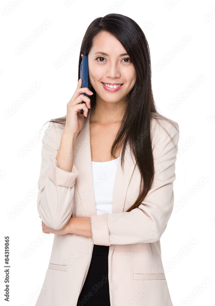 Young businesswoman talk to cellphone Young businesswoman talk to cellphone