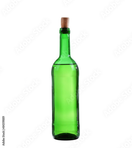 White wine bottle. Isolated on white background