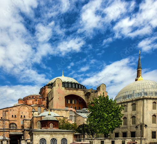 Byzantine architecture of the Hagia Sophia, famous landmark 