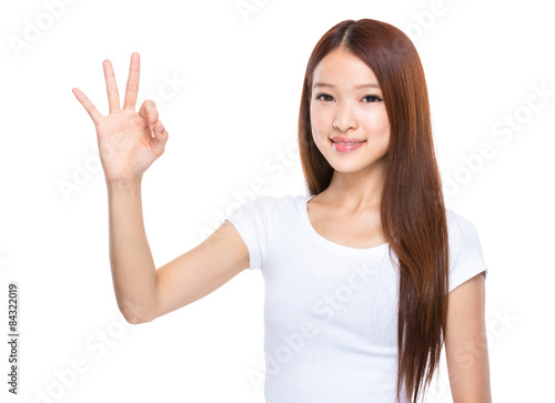 Wallpaper Mural Young lady with ok gesture Torontodigital.ca