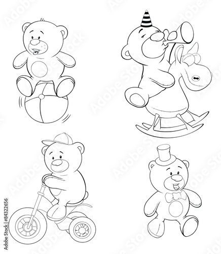 A set of bears. Coloring book