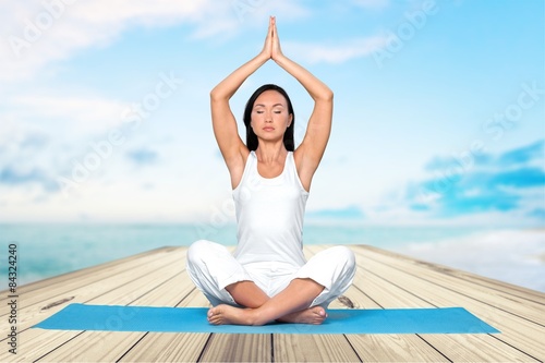 Yoga  Women  Meditating.