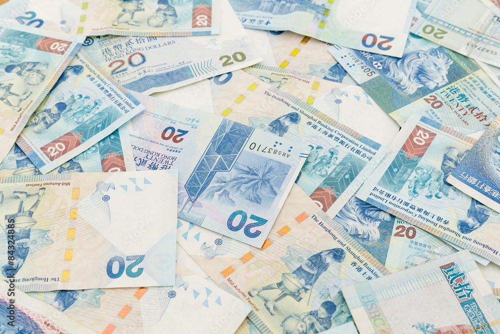 Background of Hong Kong twenty dollar bills