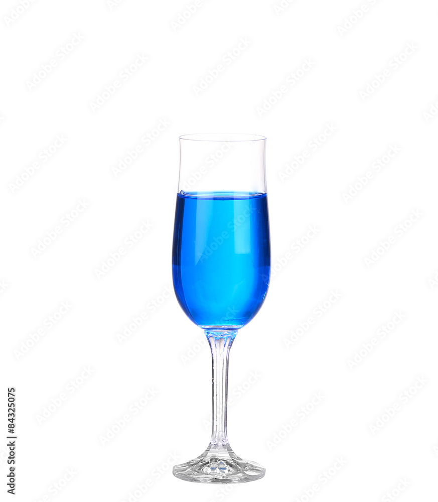Blue Cocktail Drink on a white background