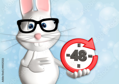 Hase 48h Service Express 3D weiß zeigen Comic